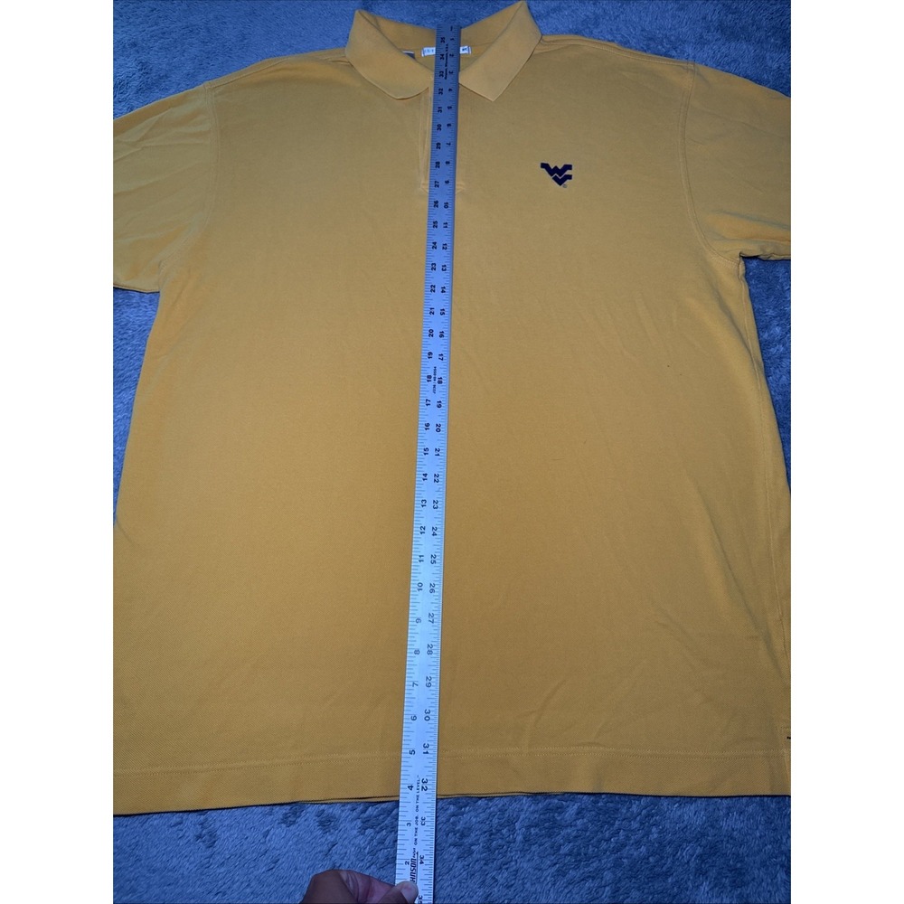 West Virginia University Men's XL Cutter & Buck Short Sleeve Yellow Polo Shirt - Picture 13 of 16
